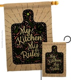 My Kitchen My Rules - Expression Inspirational Vertical Impressions Decorative Flags HG137273 Made In USA