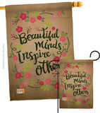 Beautiful Minds Inspire Others - Expression Inspirational Vertical Impressions Decorative Flags HG191097 Made In USA