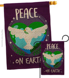 Peace on Earth - Expression Inspirational Vertical Impressions Decorative Flags HG192366 Made In USA