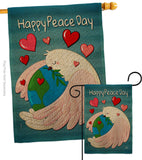 Happy Peace Day - Expression Inspirational Vertical Impressions Decorative Flags HG192420 Made In USA