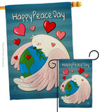 Happy Peace Day - Expression Inspirational Vertical Impressions Decorative Flags HG192420 Made In USA