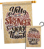 Stronger Then You Think - Expression Inspirational Vertical Impressions Decorative Flags HG192524 Made In USA