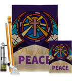 Pray For Peace - Faith Religious Inspirational Vertical Impressions Decorative Flags HG120057 Made In USA