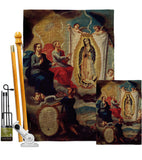 The Eternal Father Painting the Virgin of Guadalupe - Faith Religious Inspirational Vertical Impressions Decorative Flags HG190081 Made In USA