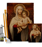 Renaissance Madonna and Child - Faith Religious Inspirational Vertical Impressions Decorative Flags HG190084 Made In USA