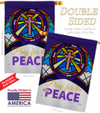 Pray For Peace - Faith Religious Inspirational Vertical Impressions Decorative Flags HG120057 Made In USA