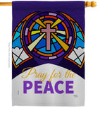 Pray For Peace - Faith Religious Inspirational Vertical Impressions Decorative Flags HG120057 Made In USA