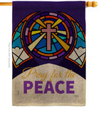 Pray For Peace - Faith Religious Inspirational Vertical Impressions Decorative Flags HG120057 Made In USA