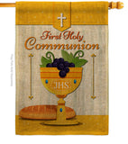 Holy Communion - Faith Religious Inspirational Vertical Impressions Decorative Flags HG120062 Made In USA