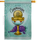 First Communion - Faith Religious Inspirational Vertical Impressions Decorative Flags HG130342 Made In USA