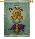 First Communion - Faith Religious Inspirational Vertical Impressions Decorative Flags HG130342 Made In USA