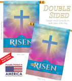 He Is Risen - Faith Religious Inspirational Vertical Impressions Decorative Flags HG190076 Made In USA