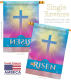 He Is Risen - Faith Religious Inspirational Vertical Impressions Decorative Flags HG190076 Made In USA