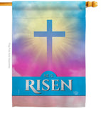 He Is Risen - Faith Religious Inspirational Vertical Impressions Decorative Flags HG190076 Made In USA