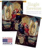 The Eternal Father Painting the Virgin of Guadalupe - Faith Religious Inspirational Vertical Impressions Decorative Flags HG190081 Made In USA