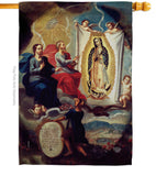 The Eternal Father Painting the Virgin of Guadalupe - Faith Religious Inspirational Vertical Impressions Decorative Flags HG190081 Made In USA