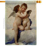 The First Kiss - Faith Religious Inspirational Vertical Impressions Decorative Flags HG190082 Made In USA