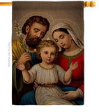 Holy Family - Faith Religious Inspirational Vertical Impressions Decorative Flags HG190085 Made In USA