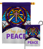 Pray For Peace - Faith Religious Inspirational Vertical Impressions Decorative Flags HG120057 Made In USA