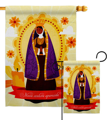 Our Lady of Aparecida - Faith Religious Inspirational Vertical Impressions Decorative Flags HG190073 Made In USA