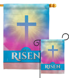 He Is Risen - Faith Religious Inspirational Vertical Impressions Decorative Flags HG190076 Made In USA