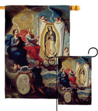 The Eternal Father Painting the Virgin of Guadalupe - Faith Religious Inspirational Vertical Impressions Decorative Flags HG190081 Made In USA