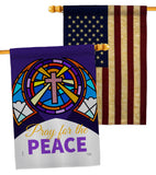 Pray For Peace - Faith Religious Inspirational Vertical Impressions Decorative Flags HG120057 Made In USA