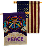 Pray For Peace - Faith Religious Inspirational Vertical Impressions Decorative Flags HG120057 Made In USA