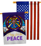 Pray For Peace - Faith Religious Inspirational Vertical Impressions Decorative Flags HG120057 Made In USA