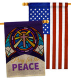 Pray For Peace - Faith Religious Inspirational Vertical Impressions Decorative Flags HG120057 Made In USA