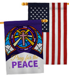 Pray For Peace - Faith Religious Inspirational Vertical Impressions Decorative Flags HG120057 Made In USA