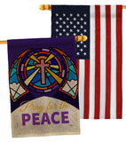 Pray For Peace - Faith Religious Inspirational Vertical Impressions Decorative Flags HG120057 Made In USA