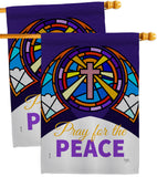 Pray For Peace - Faith Religious Inspirational Vertical Impressions Decorative Flags HG120057 Made In USA