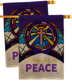 Pray For Peace - Faith Religious Inspirational Vertical Impressions Decorative Flags HG120057 Made In USA