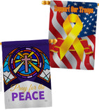 Pray For Peace - Faith Religious Inspirational Vertical Impressions Decorative Flags HG120057 Made In USA