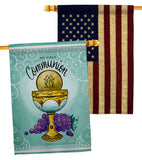 First Communion - Faith Religious Inspirational Vertical Impressions Decorative Flags HG130342 Made In USA