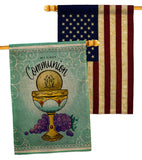 First Communion - Faith Religious Inspirational Vertical Impressions Decorative Flags HG130342 Made In USA