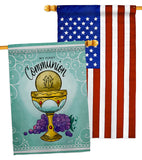 First Communion - Faith Religious Inspirational Vertical Impressions Decorative Flags HG130342 Made In USA