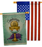 First Communion - Faith Religious Inspirational Vertical Impressions Decorative Flags HG130342 Made In USA