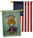 First Communion - Faith Religious Inspirational Vertical Impressions Decorative Flags HG130342 Made In USA