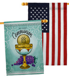 First Communion - Faith Religious Inspirational Vertical Impressions Decorative Flags HG130342 Made In USA