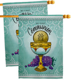 First Communion - Faith Religious Inspirational Vertical Impressions Decorative Flags HG130342 Made In USA