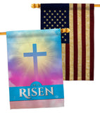 He Is Risen - Faith Religious Inspirational Vertical Impressions Decorative Flags HG190076 Made In USA