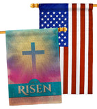 He Is Risen - Faith Religious Inspirational Vertical Impressions Decorative Flags HG190076 Made In USA