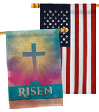 He Is Risen - Faith Religious Inspirational Vertical Impressions Decorative Flags HG190076 Made In USA