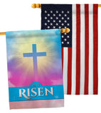 He Is Risen - Faith Religious Inspirational Vertical Impressions Decorative Flags HG190076 Made In USA