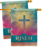 He Is Risen - Faith Religious Inspirational Vertical Impressions Decorative Flags HG190076 Made In USA