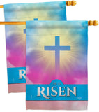 He Is Risen - Faith Religious Inspirational Vertical Impressions Decorative Flags HG190076 Made In USA