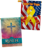 He Is Risen - Faith Religious Inspirational Vertical Impressions Decorative Flags HG190076 Made In USA