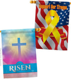 He Is Risen - Faith Religious Inspirational Vertical Impressions Decorative Flags HG190076 Made In USA